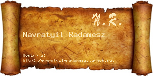 Navratyil Radamesz névjegykártya